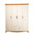 地中海实木衣柜白色现代简约四门三门两门对开组装卧室橱套房系 四门衣柜180*62*220
