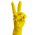 海斯迪克 HKW-93 乳胶手套 加厚劳保手套 橡胶手套清洁洗碗手套 黄色100双 L 