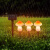 博雷奇太阳能蘑菇灯地插灯户外防水花园阳台布置草坪灯景观装饰灯串 一拖三蘑菇灯暖光色