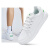 准者运动板鞋男女篮球跑步训练防滑简约休闲鞋滑板小白鞋 白/绿 40
