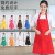 围裙定制LOGO印字工作服宣传厨房女男微防水礼品图案广 制服呢:大红色