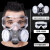 LISM防尘口罩防工业粉尘罩防毒面具面罩工地防护打磨专用过滤装修灰尘 双罐(橡胶防尘)面罩+防雾大眼罩