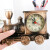传统闹钟复古怀旧火车头时尚个性塑胶模型时钟摆件创意家居礼品座钟美式复古桌面时钟台式小型钟表装饰摆件静 古铜色