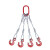 艾科堡 钢丝绳吊索具4.7吨3米2腿大开口钩压制钢丝绳组合吊具起重吊钩索具二肢三肢四肢AKB-GSS-08 红色