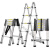 ONEVAN梯子折叠伸缩人字梯铝合金加厚工程便携室内多功能升降竹节梯 -直梯6.3米(靠墙使用)