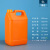 亚岳塑料桶加厚扁桶包装化工桶方桶 消毒剂桶 橙色5L