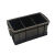 加厚长方形塑料收纳箱带盖五金零件盒小号黑色工具箱不是防静电箱 黑色+可拆四格箱+盖子 收纳零件盒
