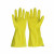 劳保佳 乳胶手套 加强加厚清洁洗碗防水橡胶手套 乳白色 S码 6双装