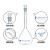 翌哲 特优级玻璃容量瓶 可过检定容磨口具塞化学实验教学仪器 透明50ml（加出厂证书） 特优级容量瓶 