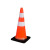 德威狮 PVC路锥安全道路警示锥 反光雪糕筒橡胶隔离锥桶 黑凸底75cm 单位：个