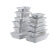 厚创 一次性铝箔餐盒 长方形锡纸盒烤鱼烘焙烧烤打包盒 餐盒+透明盖 900ml 30个