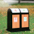 中环力安【单桶（镀锌板+塑胶木）】不锈钢摇盖分类垃圾桶户外大号垃圾箱室外钢木带盖果皮箱