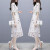 茵艾曼连衣裙女雪纺2022年夏季新款女装韩版小个子时尚潮港味印花短袖中长款裙子 A386图片色 M《100-110斤》