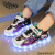 迪士尼（Disney）1-15岁儿童运动鞋子充电七彩发光鞋亮灯鞋带灯夜光男童女童运动鞋 奥特曼黑 22