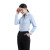 中神盾YV-601 男女长袖衬衫夏季新款商务男女装条纹液氨免烫长袖衬衣定制蓝细斜（100-499套）36码（M）