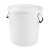 庄太太 【50L白色无盖】大号塑料桶 圆形收纳桶大容量水桶酒店工业环卫物业垃圾桶