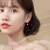 YYEU 银简约时尚贝珠合成珍珠耳环女韩版气质优雅设计耳饰 银色珍珠耳钩