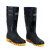 者也 PVC高筒雨靴加厚防滑耐酸碱防雨防汛应急雨靴 黑色 44码 
