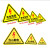 者也 PVC三角形标识牌5*5CM 当心夹手（10张）安全警告标志不干胶配电箱危险警示贴 