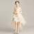BESNOS意大利品牌女童洋气生日公主裙花童婚礼女孩礼服主持人儿童演出服 8040香槟色长款 160cm(160cm)