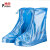 普舍（PUTSCHE）PVC雨鞋套 防雨防汛带拉链加厚底防滑雨靴套 天蓝色 39码 