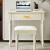 MEXUEER美式实木书桌欧式办公桌电脑桌书桌卧室小型学生家用长白色欧 110 90cm书桌+坐凳