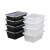 希万辉 长方形一次性餐盒塑料外卖打包盒带盖透明快餐盒 1000ml透明100套带盖