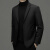 豪宾莱轻奢男士羽绒西装冬季新款中老商务休闲纯色加厚保暖高端外套上衣 黑色 175/88A