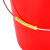 标燕 【10L有盖款】塑料手提水桶红色大小水桶带盖子耐摔ZTTST-1210