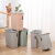加厚长方形垃圾桶无盖客厅卧室办公室卫生间创意压圈小纸篓桶 中号绿色（11升）