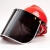 面罩保护PVC镜片防护屏耐酸碱耐高温面部支架面罩铝安全帽保护约 黑合金支架+黑色PVC面屏