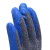 普舍（PUTSCHE）浸胶乳胶防滑手套耐磨工地劳保手套涂掌涂指耐油防护手套皱纹灰纱蓝36双