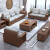 和谐尚品 新中式实木沙发胡桃木现代简约小户型客厅家用客厅储物布艺沙发 独立双人位 组合