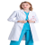 锐麻   白大褂长袖医生服护士工作服 女款长袖薄款蓝色 M 