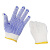 标燕 劳保工地耐磨手套涂胶手套防滑点胶棉线点塑手套 蓝色 720克加厚加大款 24双/包
