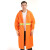 环卫大褂雨衣双反光条长款连体男防雨水加厚防水雨披保洁园林 橘色单道反光条