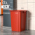 YYN商用无盖垃圾桶大容量厨房卫生桶超大方形餐饮大号加大20L 80L红色正方形桶（送垃圾袋）