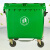 禹翊 加厚塑料垃圾桶户外大号环卫保洁手推万向轮垃圾车移动分类垃圾箱1100L垃圾车塑料柄【绿色】