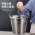 玛仕福 不锈钢手提式水桶加厚拖把桶便携户外储水桶32cm12L
