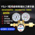 Honyeo减压阀YQJ-1铜单级压力调节器氮气氢气氦气标气减压器 YQJ(带25L流量计)