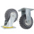 ONEVAN风火轮聚氨酯脚轮 耐磨轻音重型工业轮子 5寸(2转向+2定向) 灰色