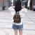 曼兹威双肩包女新款韩版女士字母印花背包学生个性书包宝妈旅行双肩背包 咖啡色—大号