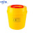 中环力安黄色塑料垃圾桶圆形一次性 医疗利器盒 锐器桶A 【圆形8L】