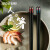 双枪合金筷子家用高档公筷 防滑耐高温油炸创意尖头筷套装分食筷 人物款5双装