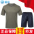 曦雁体能服训练服男夏季速干短袖T恤灰色套装 165-170/84-88