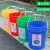 大号户外塑料垃圾桶垃圾彩色分类厨余带盖商用餐饮室外专用桶 25升-黄色+标签_（湿垃圾）
