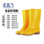 宏益飞 雨鞋 高筒食品雨靴 食品厂专用防滑防水鞋 白色黄色卫生工作胶鞋水靴 高筒黄加棉 36 
