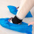 塑洁一次性鞋套无纺布鞋套家用加厚室内防水耐磨塑料脚套 PE蓝色加厚【200只】