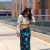 LFGV锅庄舞裹裙半身裙台演出裙西藏服藏藏装藏服女长裙民族风新款 紫色 M/165