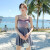 柯帛（KEBO）仙女范气质连体泳衣女 遮肚显瘦裙式平角小胸聚拢温泉度假游泳衣 2009-紫色 XL（110-120斤）